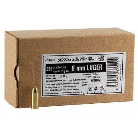Sellior Bellot 9MM Luger, FMJ, 124 Gr Bulk