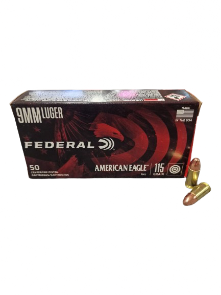 Federal FMJ,American Eagle 9mm luger 115 gr100st