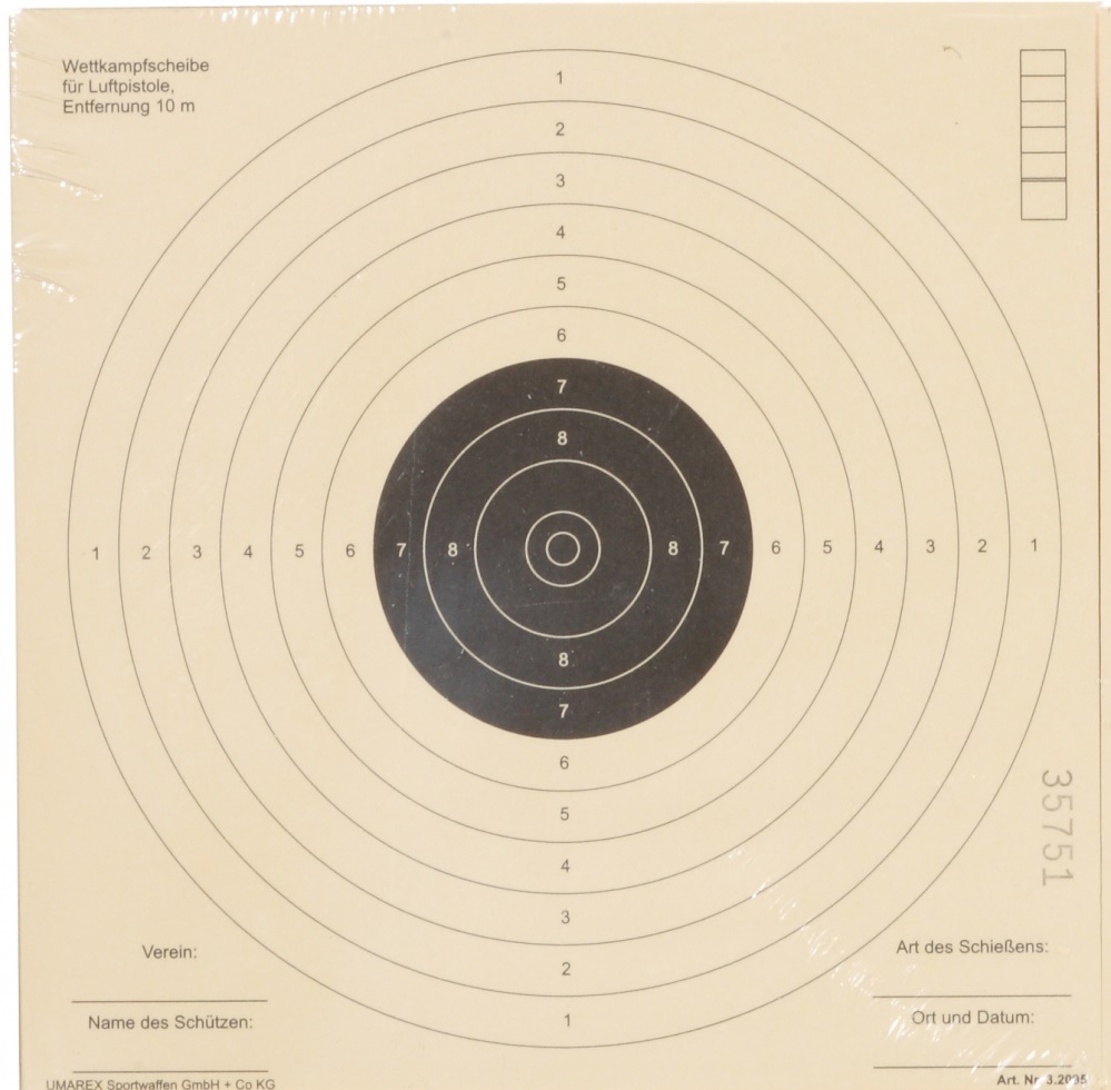 Måltavla 10-ringad 17x17, Perfecta ca 100st